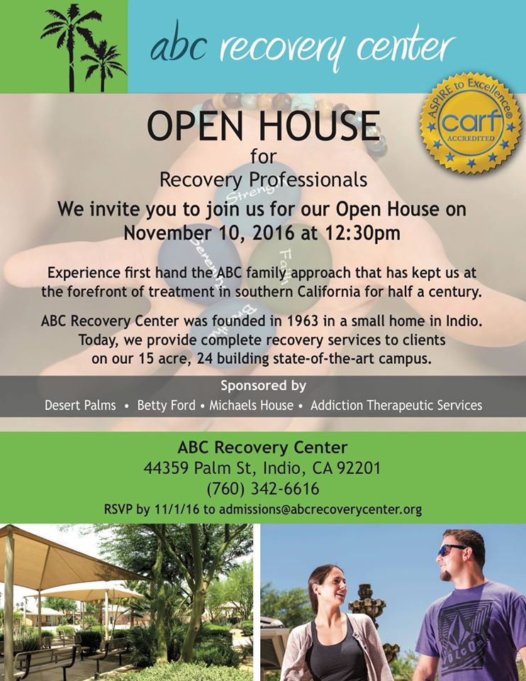 Open House for Recovery Professionals, November 10, 2016 - ABC Recovery ...